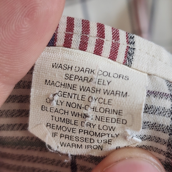 Burberry Mens Button Up Shirt Long Sleeve Plaid Collared Preppy White Red Size L - Picture 6 of 8